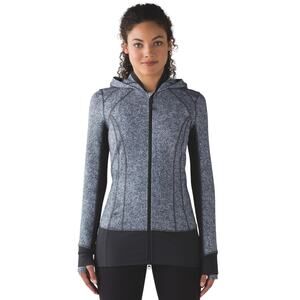Lululemon Women's 8 White Black Daily Practice Jacket Full Zip Athleisure F13-14